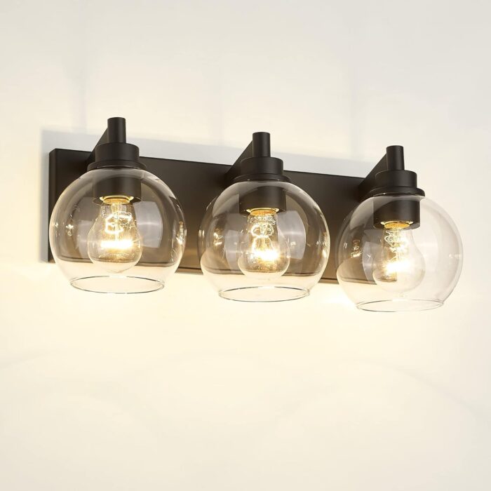 Clear Glass Shade Sleek Vanity Fixture 5