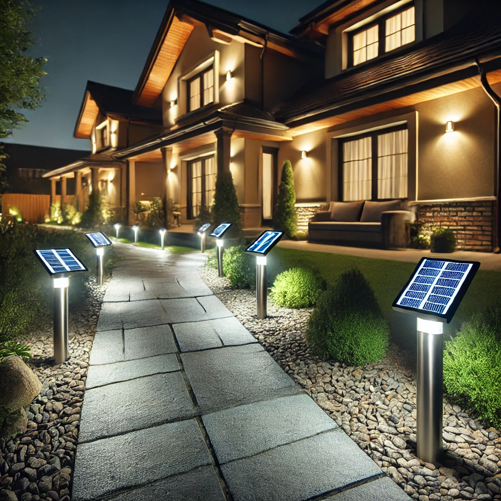 Exterior With Solar-Powered Path Lights Runway Ideas - 02