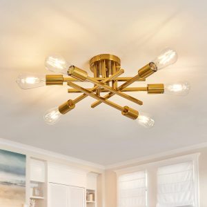 Modern Sputnik Ceiling Fixture Semi Flush Mount Design 1